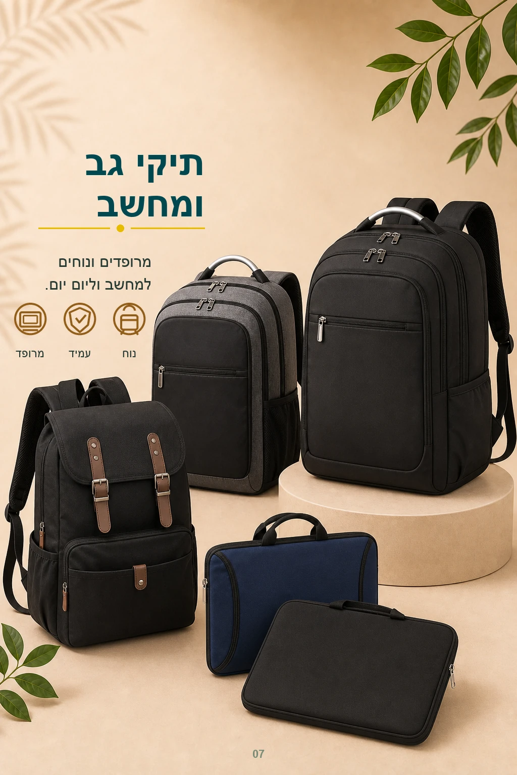 עמוד קטגוריה תיקי גב ומחשב